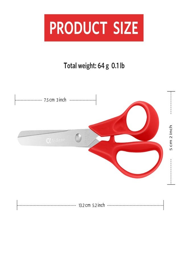 Asdirne Kids Scissors, Children Scissors with Comfort Grip Handles, Safety Blunt Tip, 5 Inch, 3 Pack - Image 4
